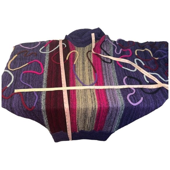 VTG RARE Vivian Chan-Shaw Turtleneck Bubble Hem Tunic Dress One Sz 3D Knit 80s - Picture 10 of 11